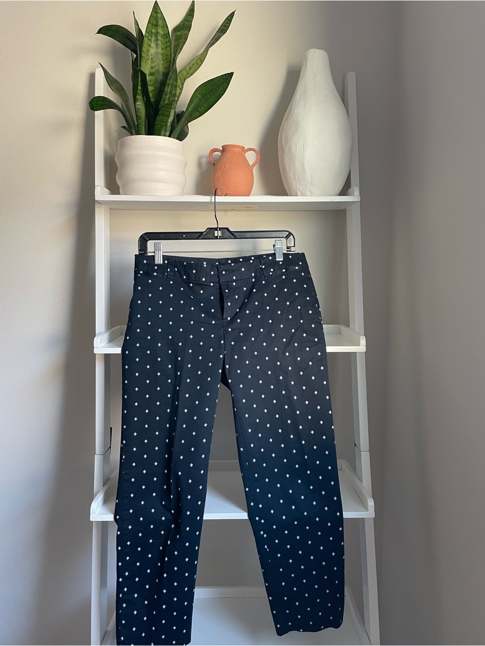 Tommy Hilfiger Navy Blue Polka Dot Slim Pants